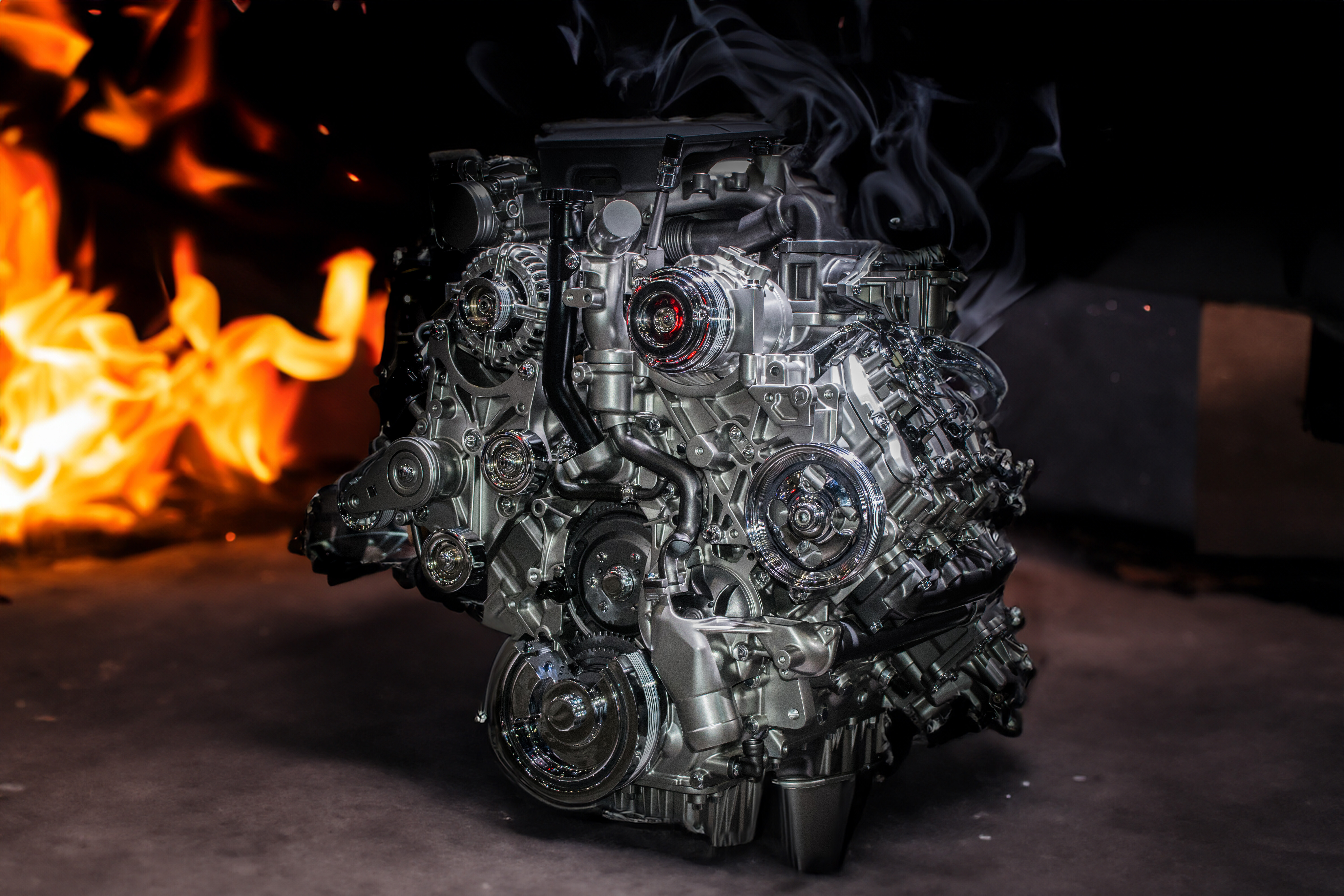 Duramax Motor With Flames